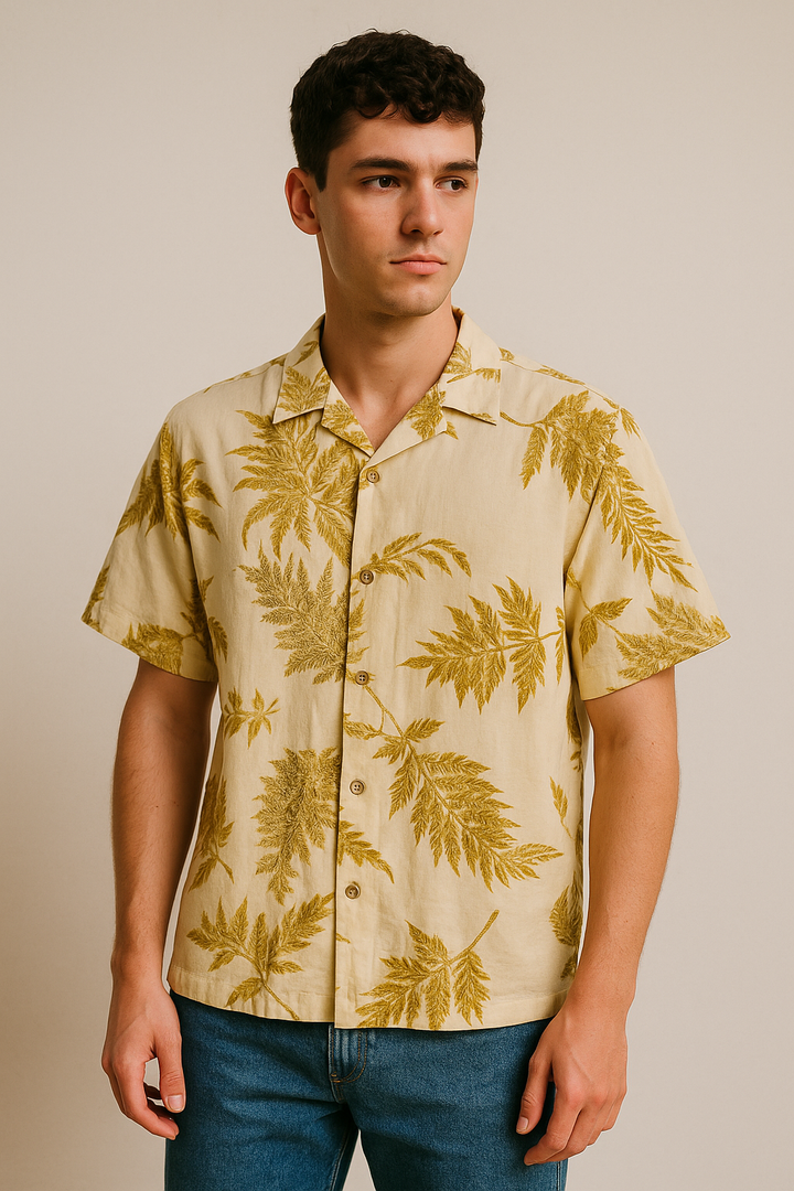 Luxury eco-dyed handloom shirt sustainable wardrobe