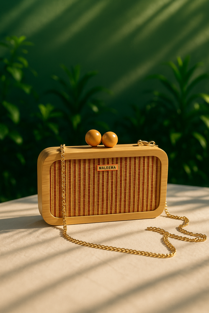 Eco-luxury clutch for parties and evening wear