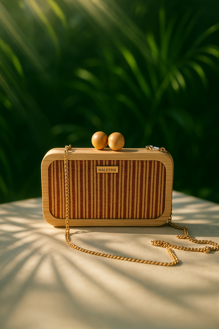 Eco-luxury clutch for parties and evening wear