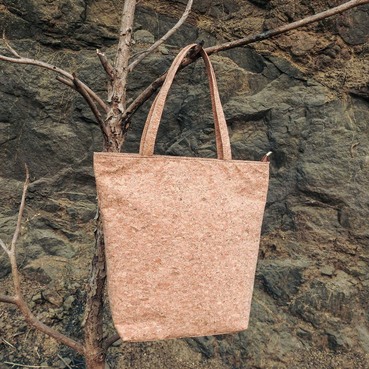 Cork weave pouch – vegan handcrafted clutch or multi-use eco accessory