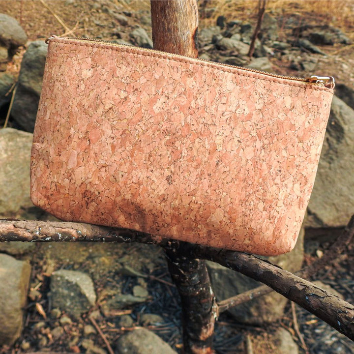 Handmade cork clutch purse eco-friendly vegan bag