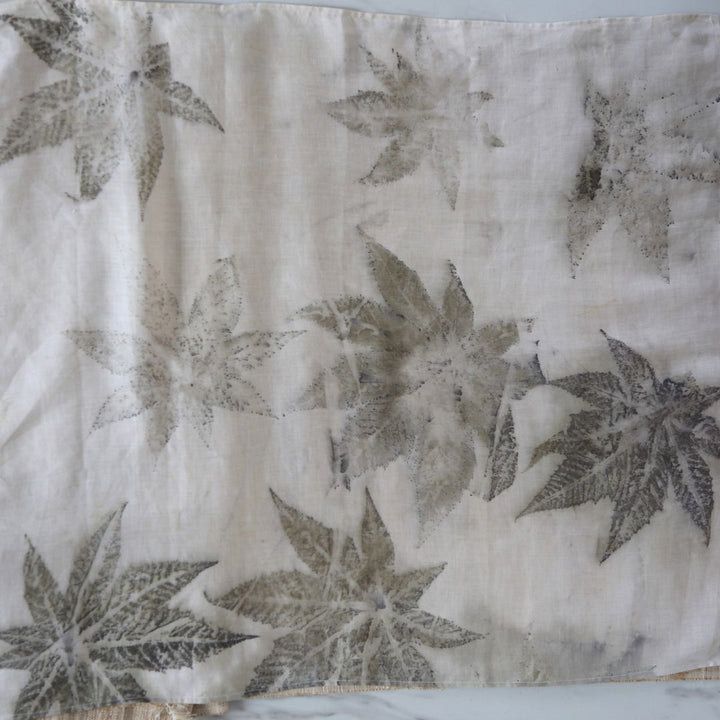 Eco-friendly vegan scarf natural leaf dye