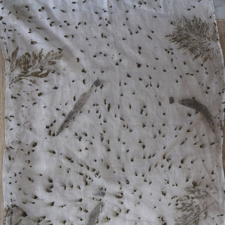 Handcrafted eco print scarf sustainable accessory