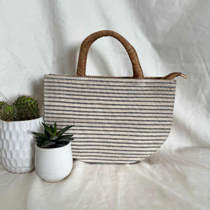 Handcrafted semi circle eco purse minimalist style