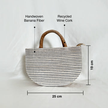 Handcrafted semi circle eco purse minimalist style