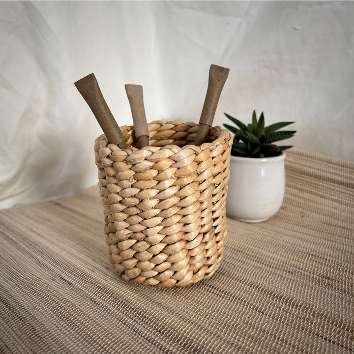 Plastic-free desk organizer pen holder
