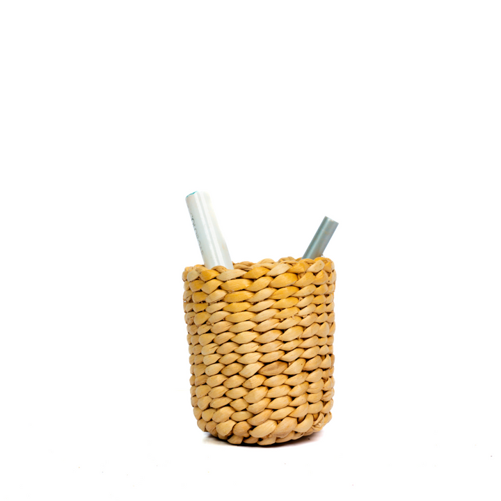 Banana fiber pen stand – eco-friendly handmade desk organizer