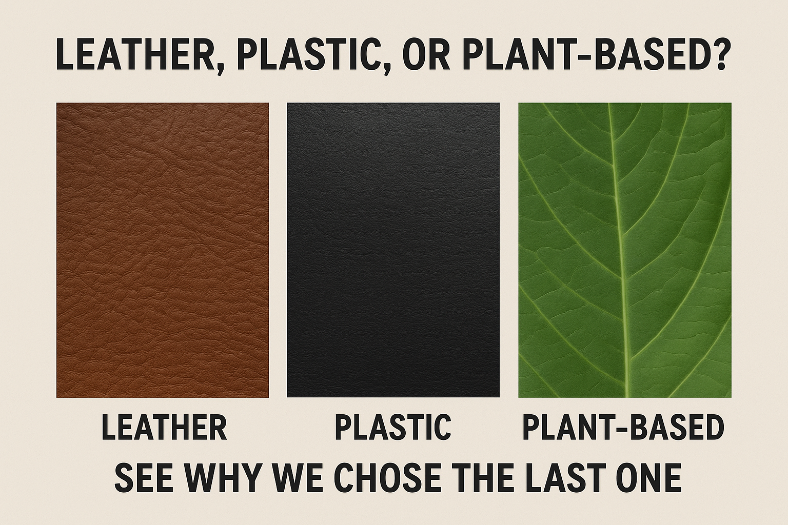 Leather, Plastic, or Plant-Based? See Why We Chose the Last One