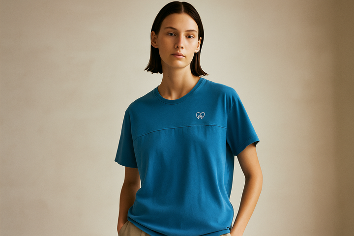 Blue Jasper unisex oversized t-shirt made from eco-friendly fabric – soft, breathable, and sustainably crafted for daily comfort