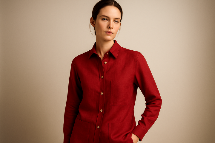Weavers Handloom womens Shirt | Maroon