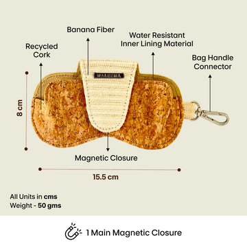 MaLeeMa Banio Lens eco-friendly spectacle case made from natural fibres, sustainable eyewear case for glasses.