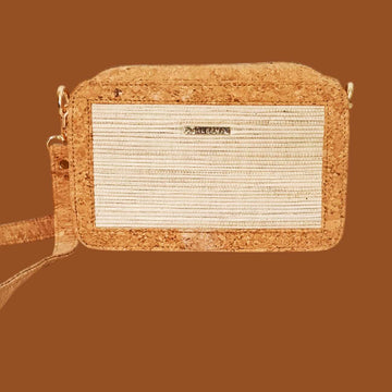 MaLeeMa Box Sling Bag made from natural fibres, eco-friendly structured crossbody sling.