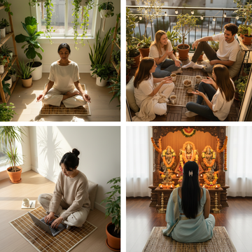 Multi purpose sitting mat for yoga, pooja, meditation