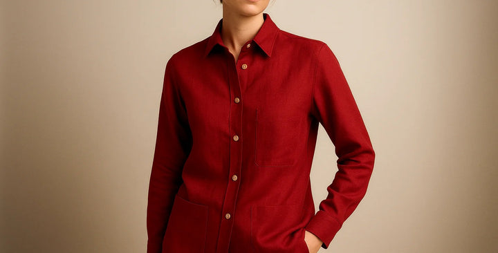 Weavers Handloom womens Shirt | Maroon